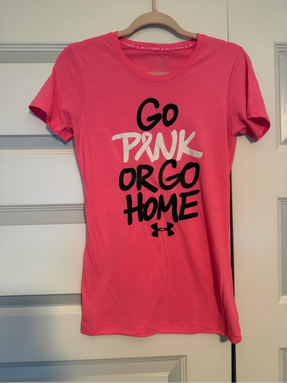 Under Armour Women's 'Go Pink or Go Home' Pink Graphic Tee